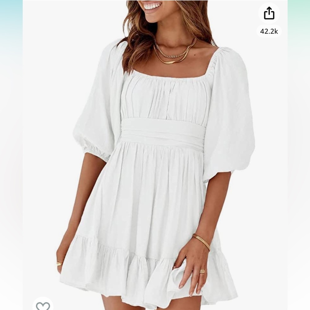 White Back-Tie Dress